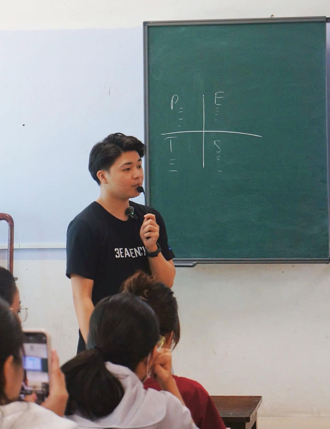 Hoàn giảng bài cạnh bảng